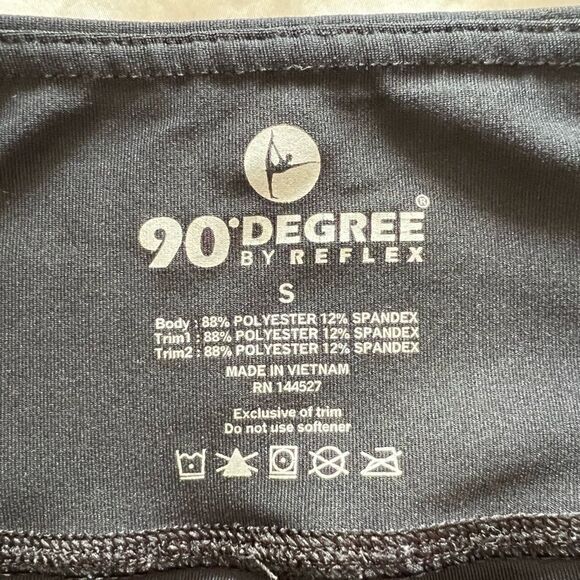 90 Degree Black Mesh Panel Leggings - Picture 5 of 5